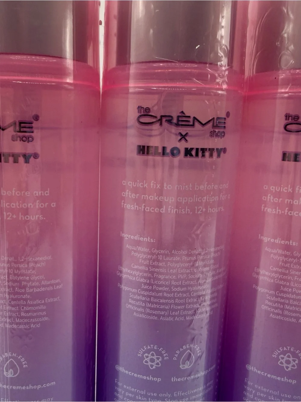 Crème x Hello Kitty Pink Makeup Perfecting Mist — Hydrating Setting Spray
